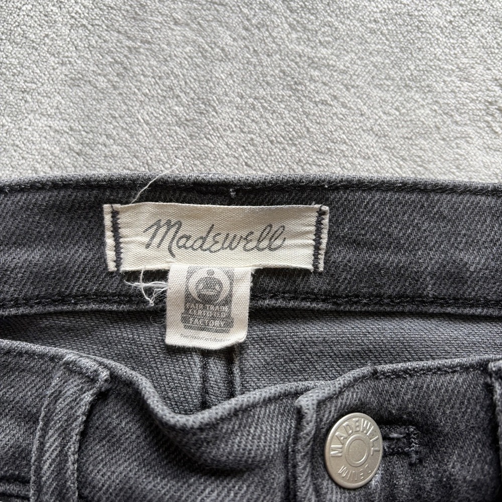 Madewell Mid-Rise Kick Out Jeans Womens 27 Black Dark Denim - Picture 2 of 7